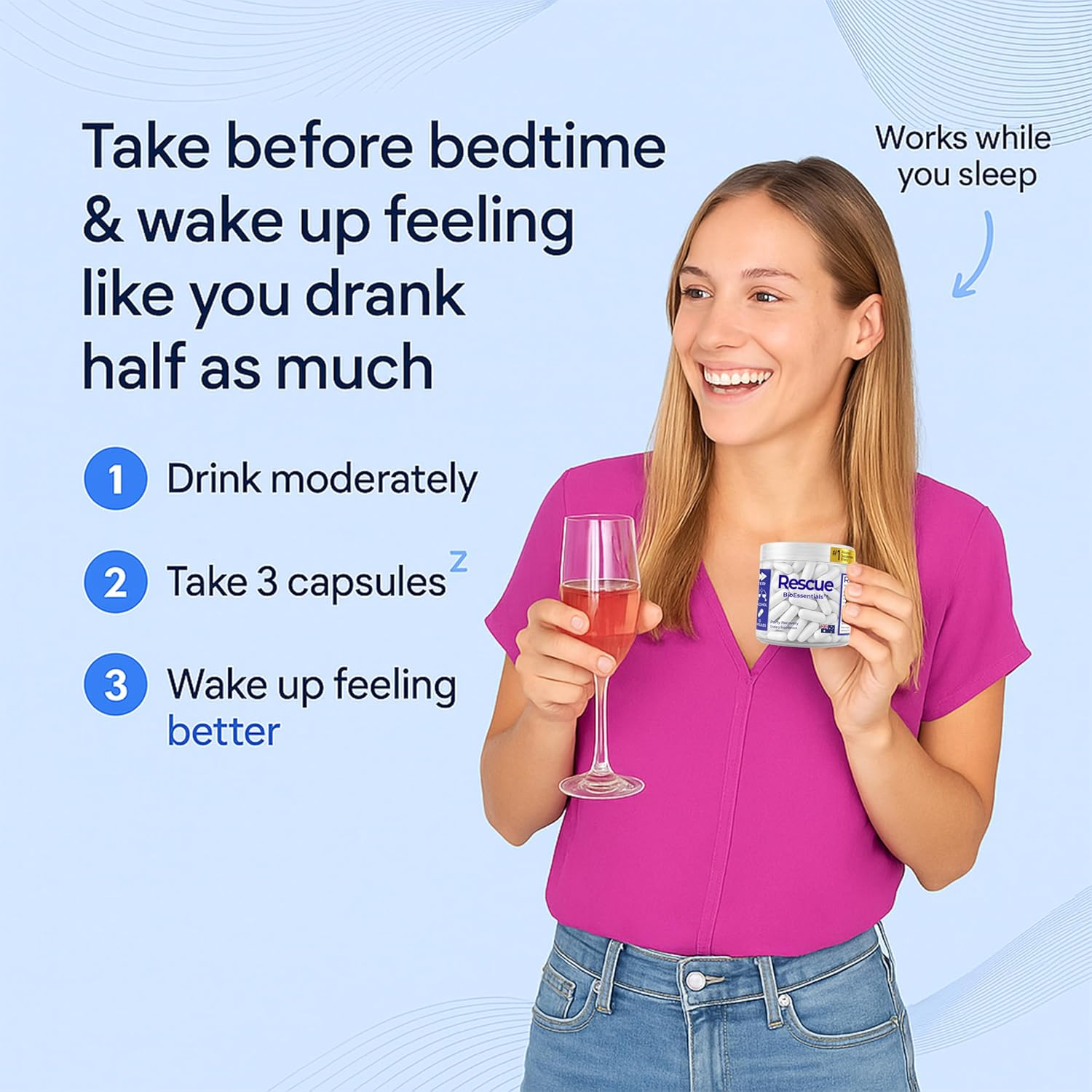 RESCUE&reg; &ndash; Advanced Liver & Daily Recovery Support &ndash; DHM, Milk Thistle & L-Cysteine Formula &ndash; Vegan Capsules for Energy, Metabolism &ndash; Wake up Refreshed after Social Events image number 6