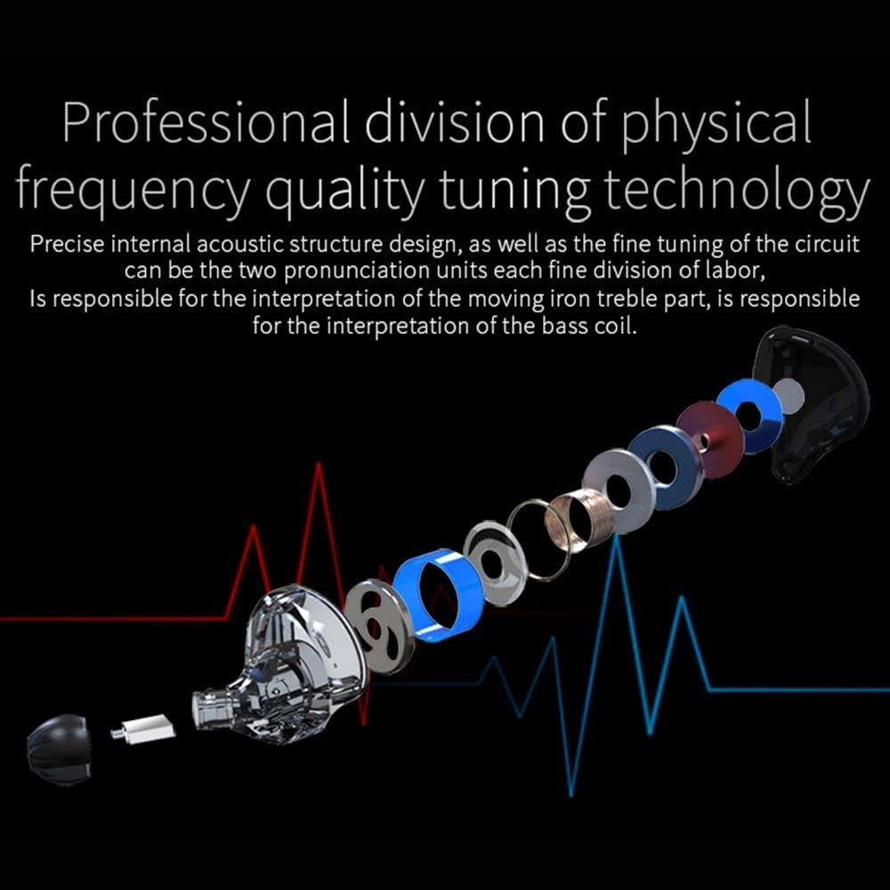 KZ ZST Earbuds Dynamic Hybrid Dual Driver in Ear Earphones (With Mic, Black) image number 4