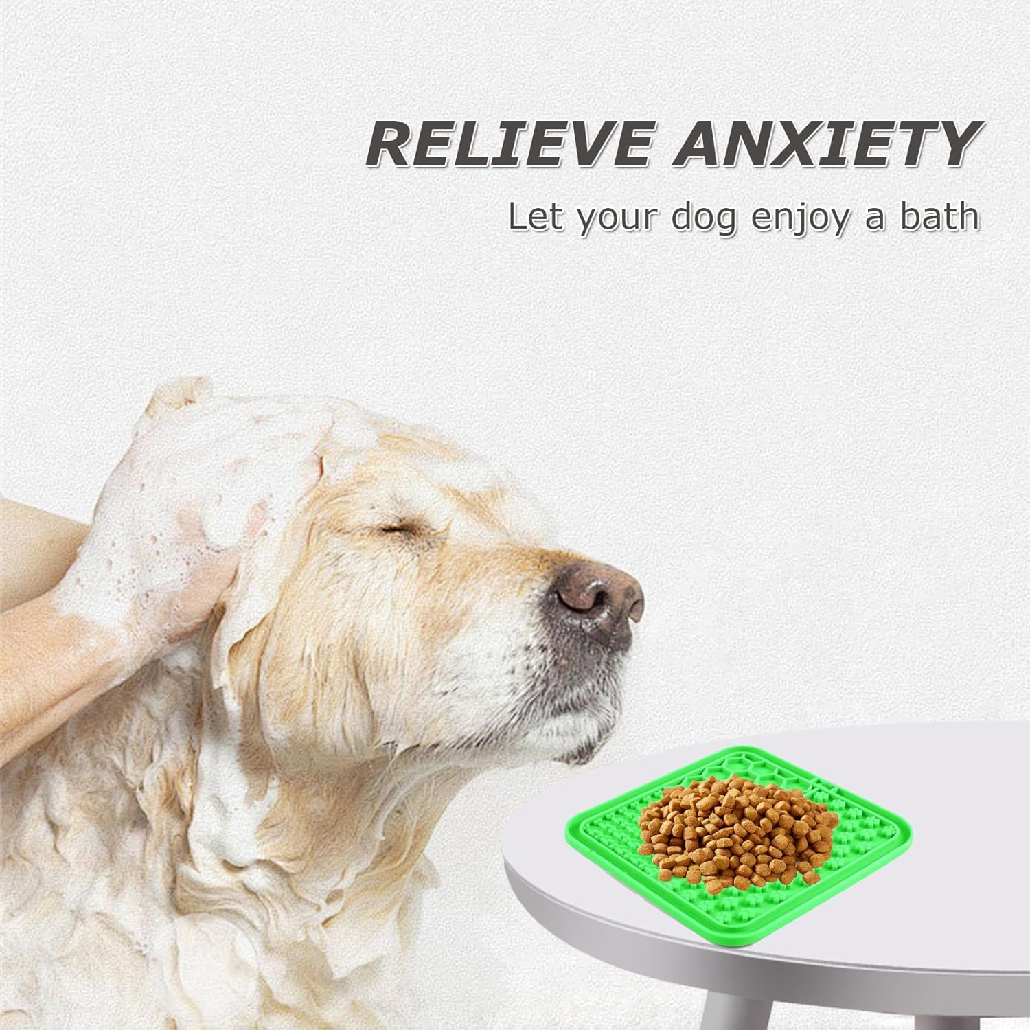JIEYUCHU Dog Lick Mat, Premium Dog Bowl, Lick Mat for Dogs for Bathing, Mat Slow Feeder for Dogs and Cats with Suction Cup and Silicone Spatula, Easy to Clean (Green)