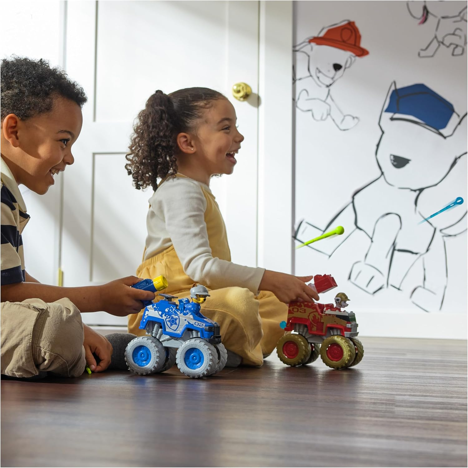 PAW Patrol: Rescue Wheels Chase & Marshall&rsquo;S Toy Trucks with Projectile Launchers & Collectible Action Figures, Kids Toys for Boys & Girls Ages 3+ image number 1