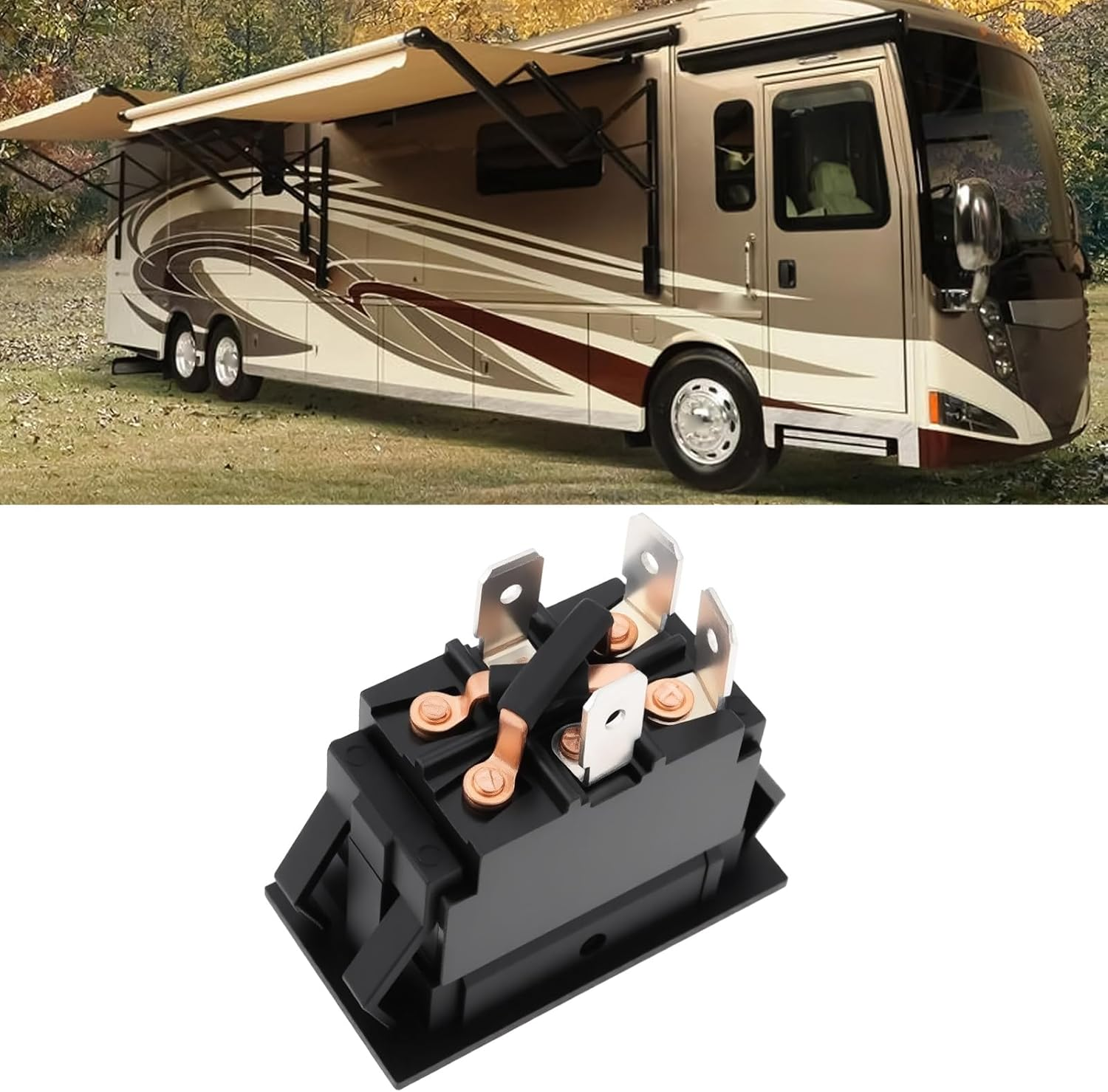 2Pcs 4Pin Momentary RV Jack Rocker Switch KCD2-7 15A 250V for Tongue Jack Retract Extend image number 6