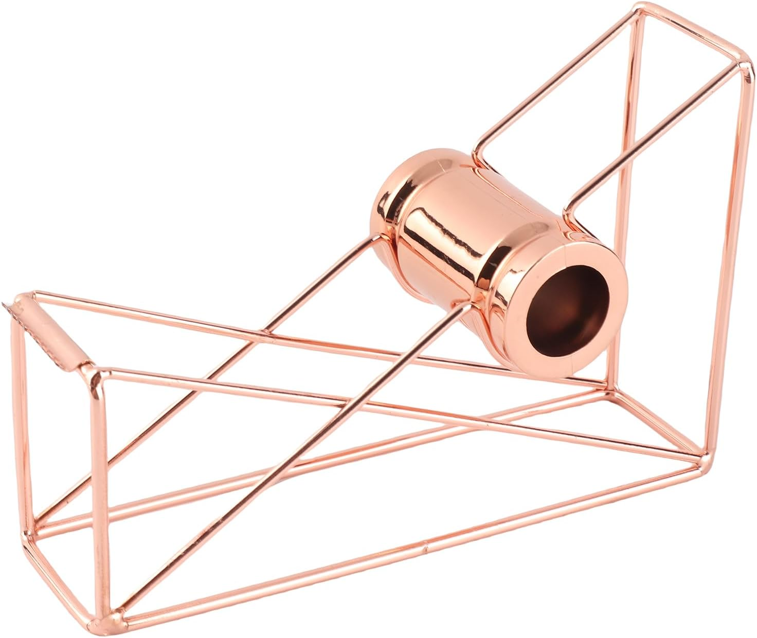 Jeffergarden Metal Hollow Adhesive Tape Dispenser Stylish Desktop Tape Holder for School Office Supplies (Rose)