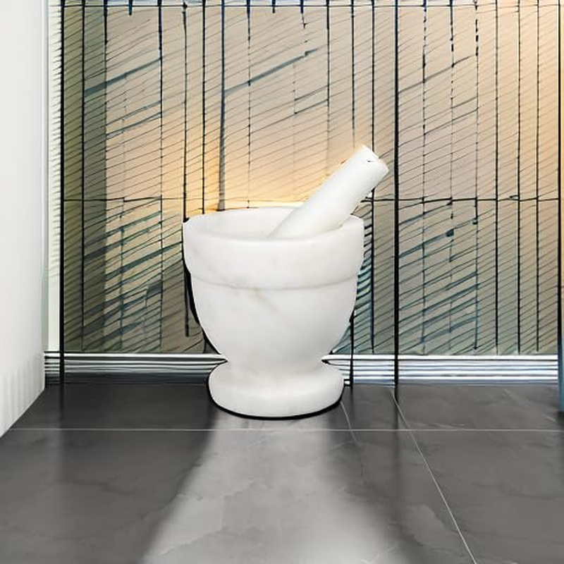 Handcrafted Mortar and Pestle &ndash; Solid Stone Grinder for Spices and Herbs &ndash; Artisan Carved from Yushan Marble, Elegant and Durable for Everyday Cooking image number 5