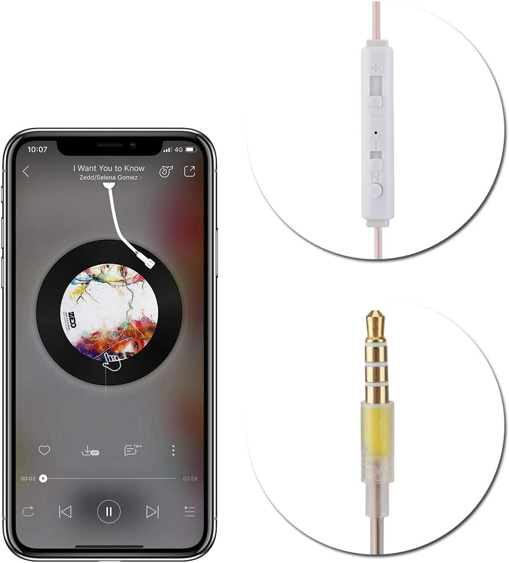 Queen.Y In-Ear Headsets Anti-Radiation Air Tube Safety Earbuds Cable Headphones with Microphone for Ios for Android Transparent Single image number 3
