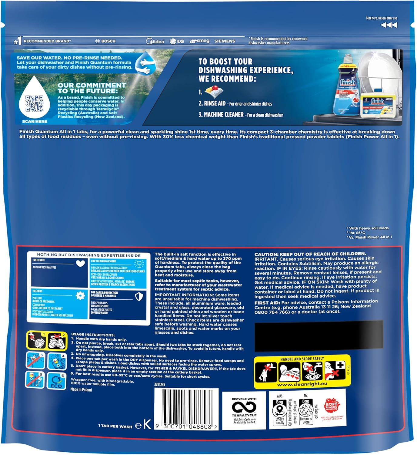 Finish Powerball Quantum Dishwasher Tablets, Lemon Sparkle, 100 Tablets image number 2