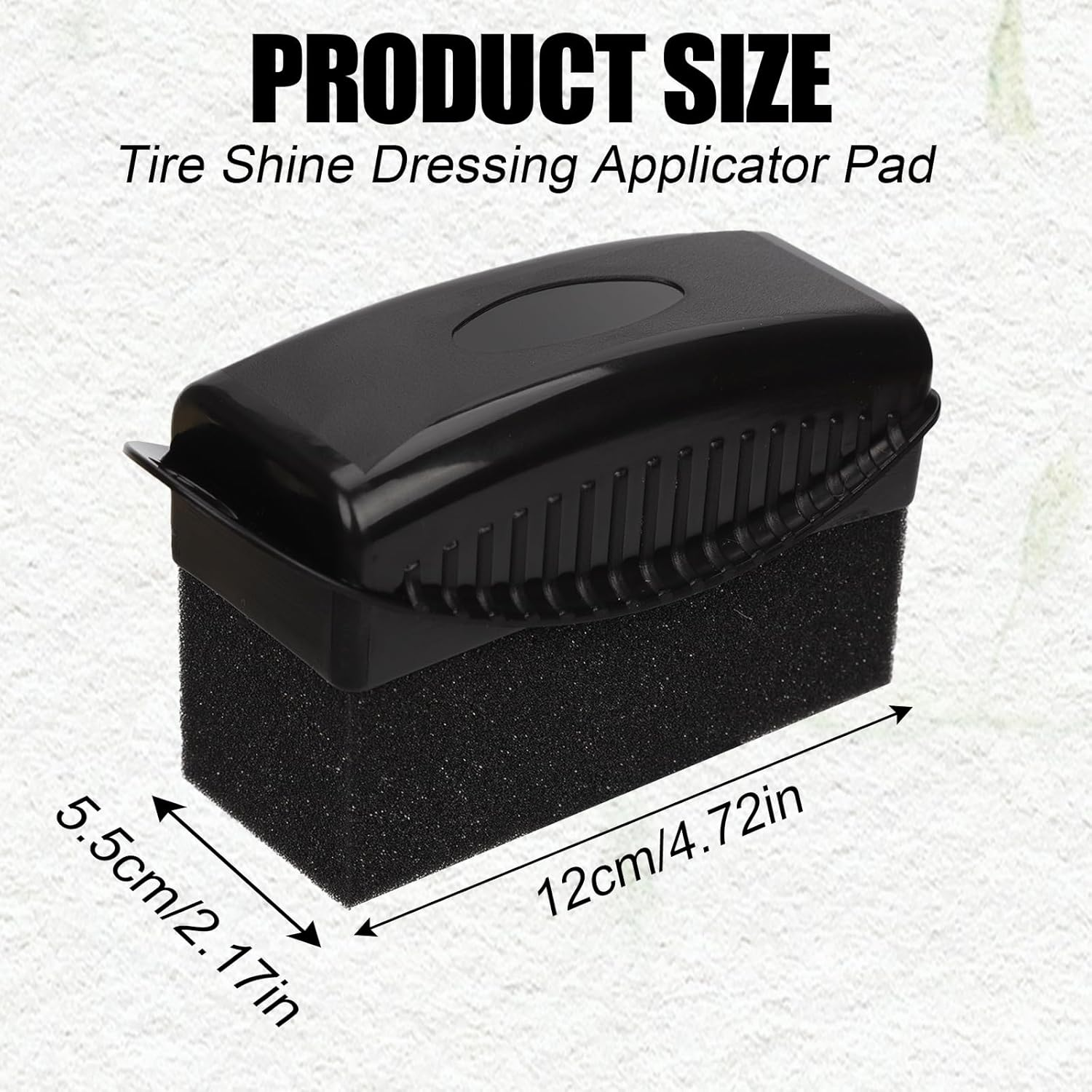 2Pcs Tire Shine Applicator, Reusable Tire Dressing Applicator Pad with Ergonomic Rectangular Box Auto Detailing Wheel Cleaner Tire Sponge Brush for Car Cleaning Supplies(Black)