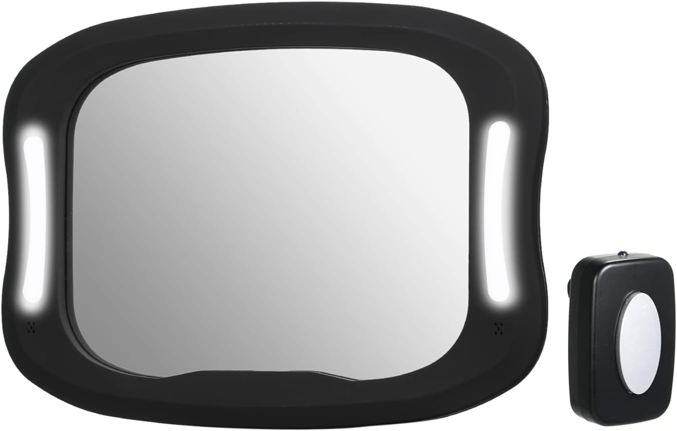 Baby Car Mirror with Light Remote Controller Acrylic Adjustable Baby Mirror for Car Observe Baby'S Every Movement image number 5