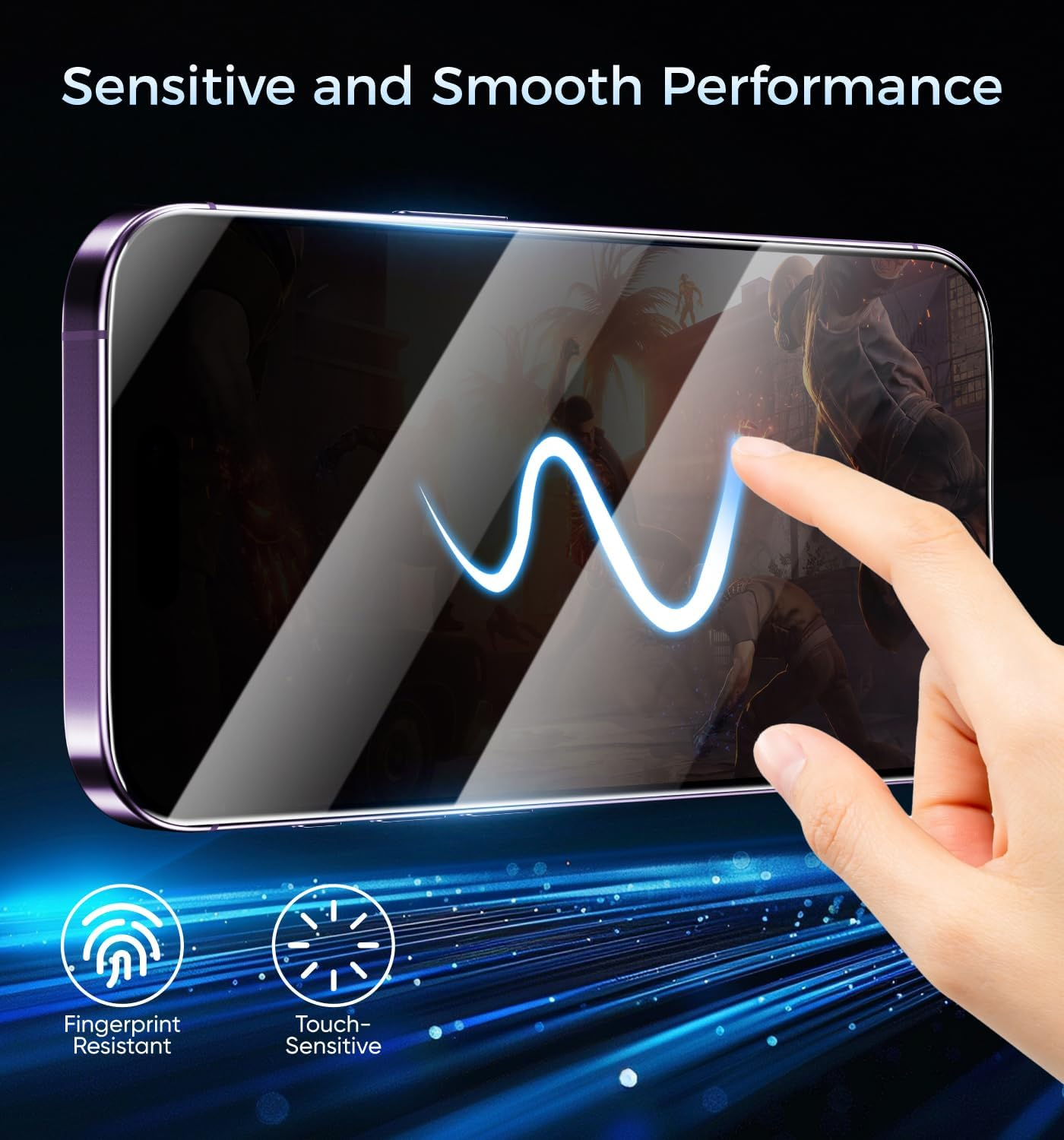 MAGIC JOHN 3Rd Gen Upgraded for Iphone 14 Pro Max Privacy Screen Protector 6.7 Inch, 25&deg;Anti-Spy Screen, Shockproof Tempered Glass, Auto Dust-Removal, Bubble Free, Easy Installation, 2 Pack image number 6