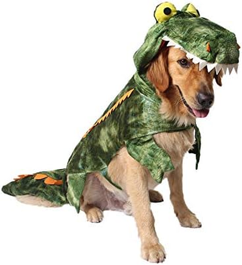 Alligator Dog Costume Halloween Dog Crocodile Costume Hoodie Coats Pets Jumpsuits (Green, S) image number 4