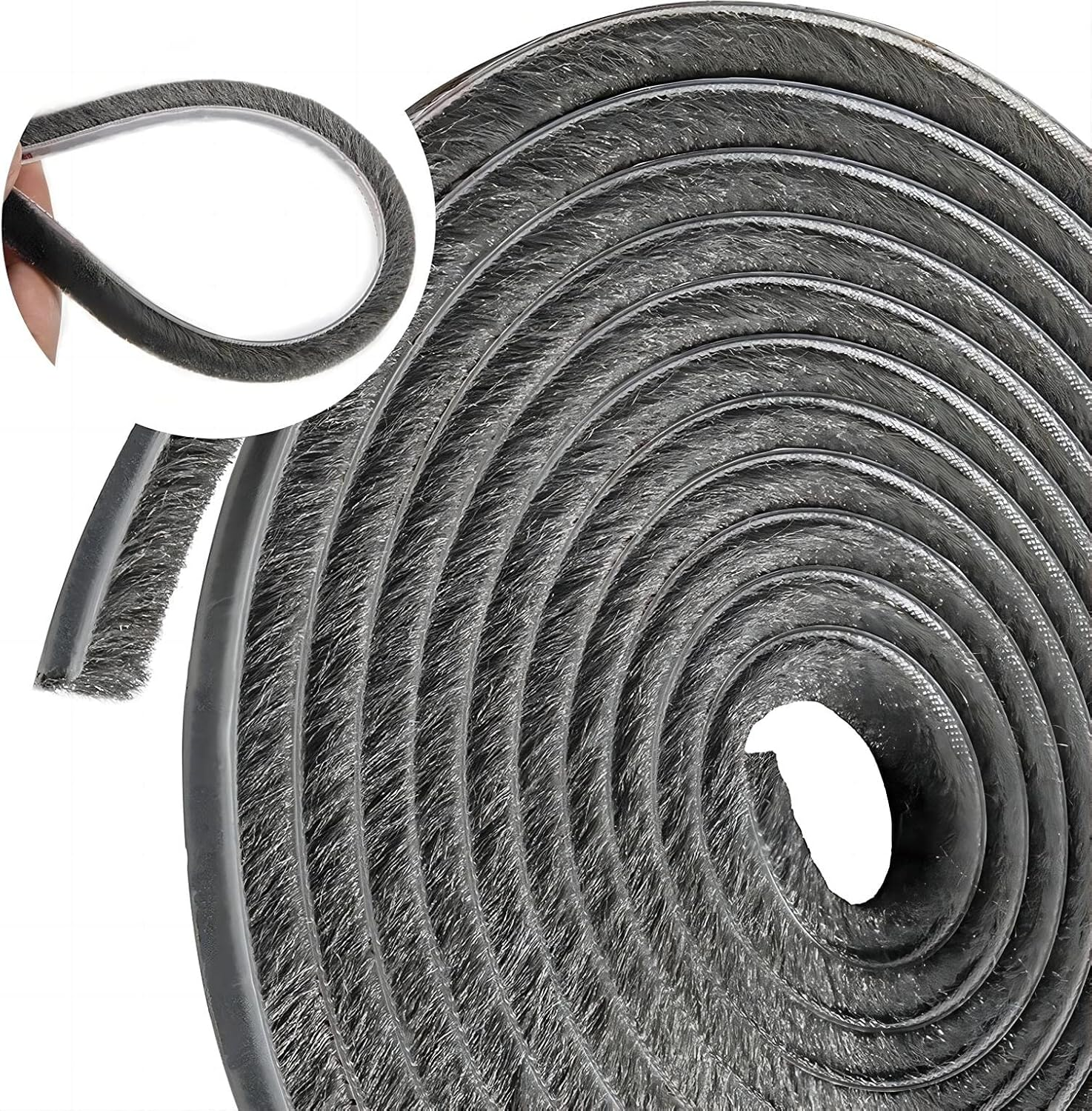 10 M Brush Seal Self-Adhesive Brush Strip Sealing Strip Windproof Dustproof Sealing Tape for Sliding Doors Windows Wardrobe Sealing Brush