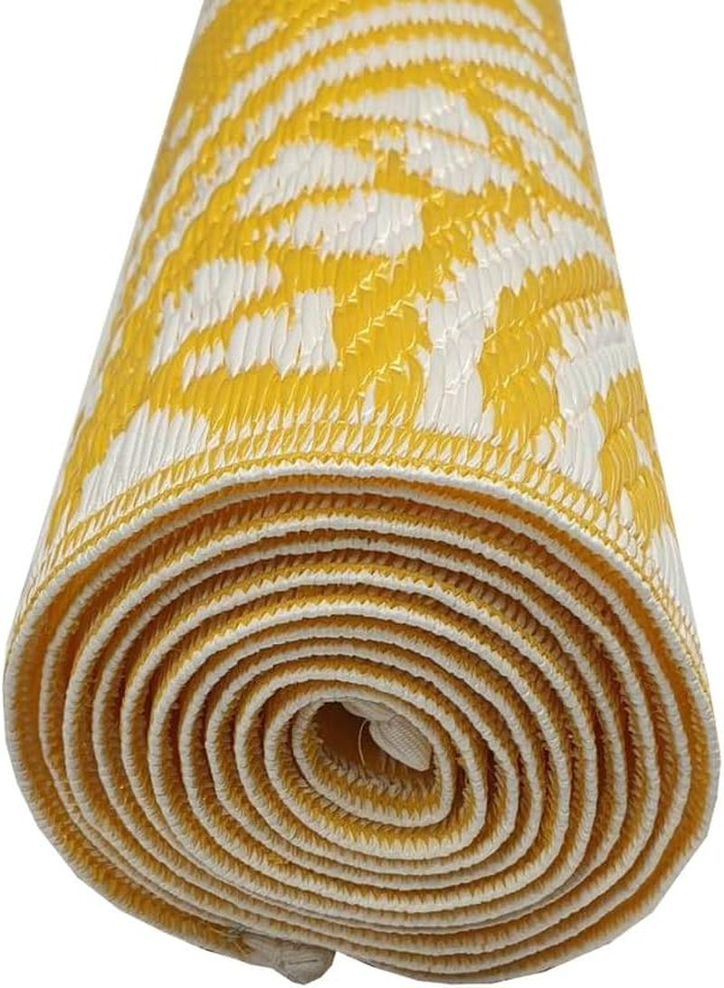 Rug Club Alfresco 21A3 Reversible Outdoor Mat, 120 Cm X 170 Cm Size, Yellow/White image number 6
