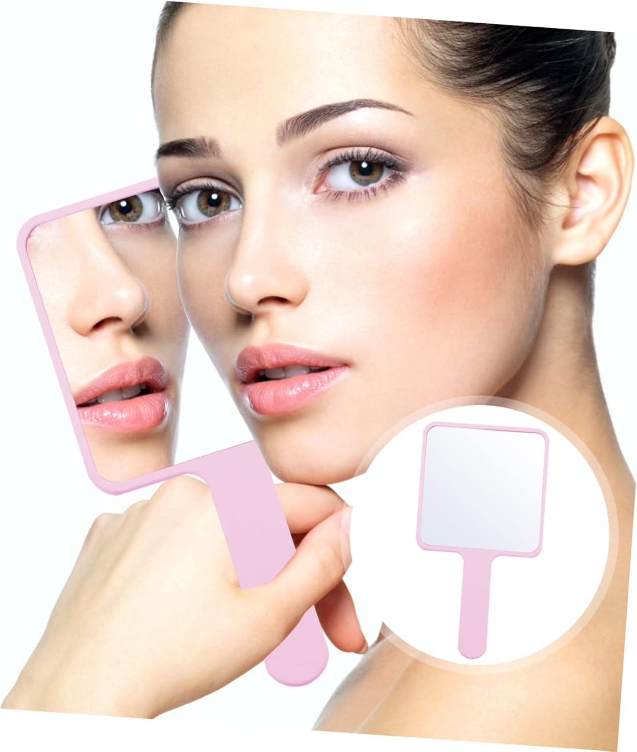 Portable Handheld Makeup Mirror Lightweight Pocket Mirror for Women Travel Cosmetic Mirror for Beauty for Makeup Application and Touch Ups the Go