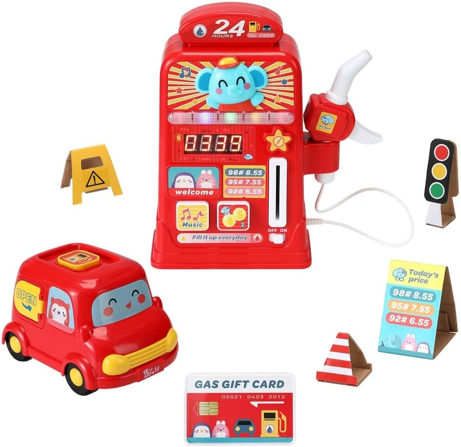 Keezi Kids Gas Petrol Station Pumper Pretend Play Toys Car Music Card Playset image number 4