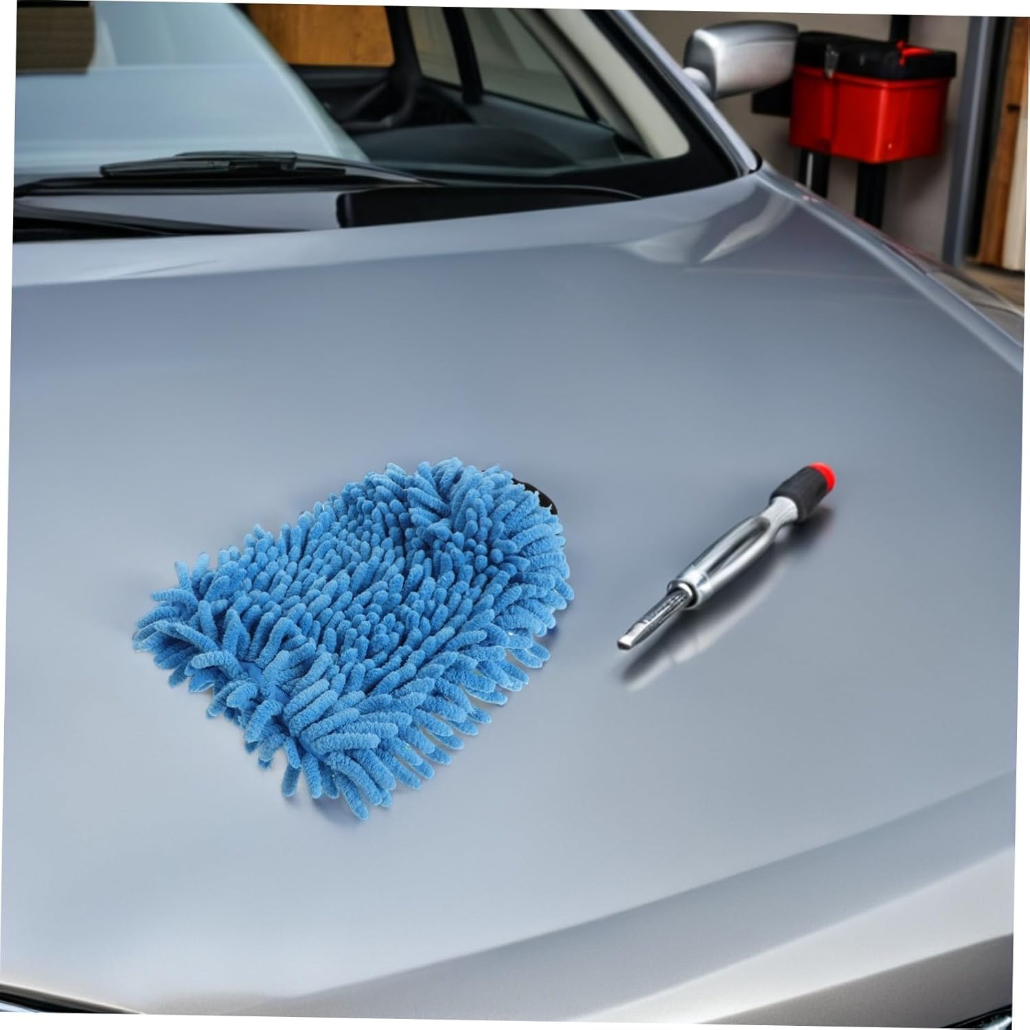 Beatifufu 4Pcs Microfiber Chenille Car Wash Mitts Absorbent Auto Detailing Gloves for Cars, Trucks Boats, Thick Plush Cleaning Gloves Suitable for Automotive Exterior Care Random Color image number 3