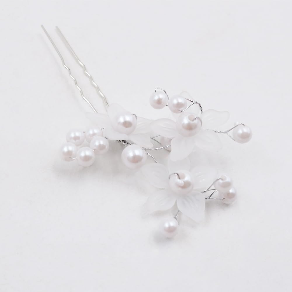 Ieron 30 Pieces Wedding Crystal Hair Pins Wedding Bridal U Shaped Hair Pins with Rhinestones Pearls and Flowers Hair Clips for Women and Girls image number 1