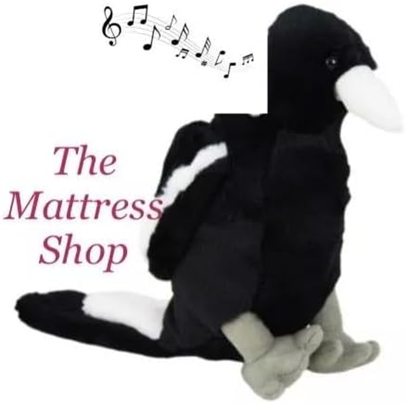 Elka Australia Magpie Bird with Sound Plush Soft Toy, 18 Cm Size