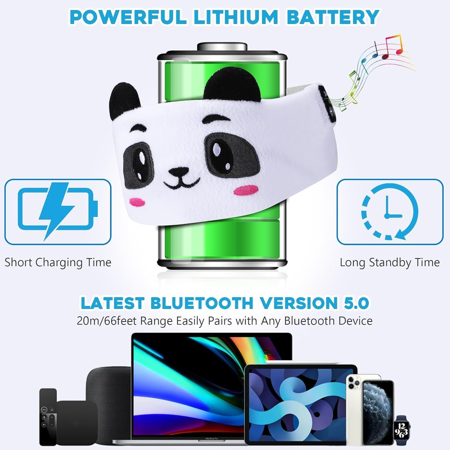 Qinghong Kids Wireless Headphones Headband, Earphones for Children, Bandeau Toddler Headphones with Speakers,Super Soft Headband (Rose Red Owl) image number 1