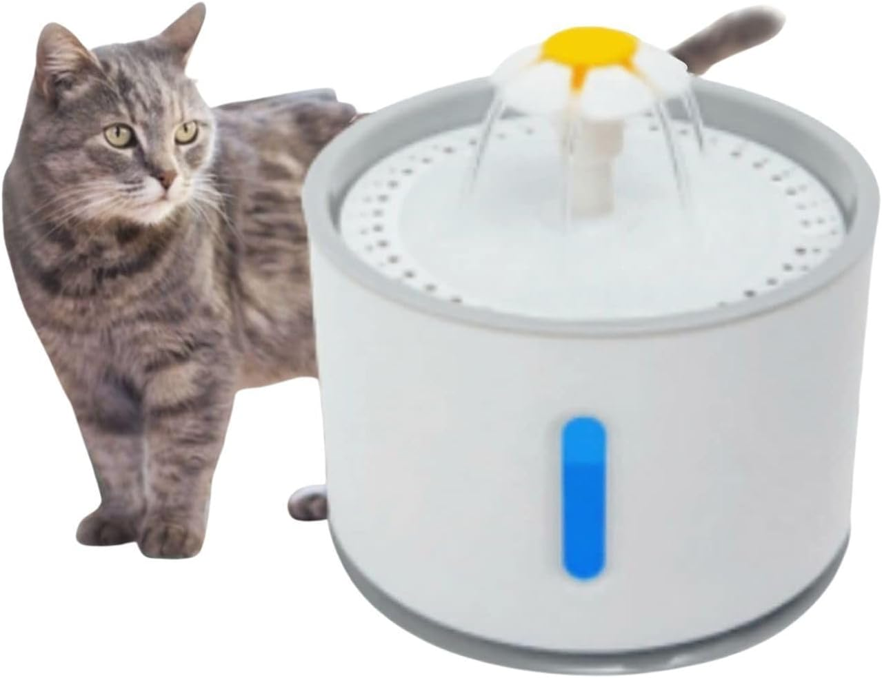 Cat Water Fountain, 81Oz/2.4L LED Pet Fountain Stainless Steel Automatic Electric Pet Water Fountain for Cats, Dogs, Other Pets Adog/Cat Drinking Dispenser/Filter image number 2