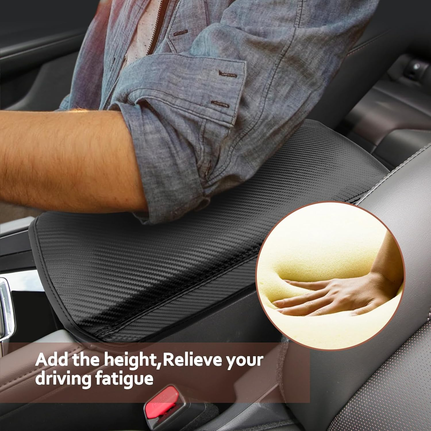 SKTU for 2019 2020 2021 2022 2023 2024 Mazda 3 Mazda3 Center Console Cover 2023 2024 Mazda3 Armrest Pad 2024 Mazda3 BP Seat Box Cover Automotive Car Center Console Soft Cushion (Carbon Fiber) image number 4