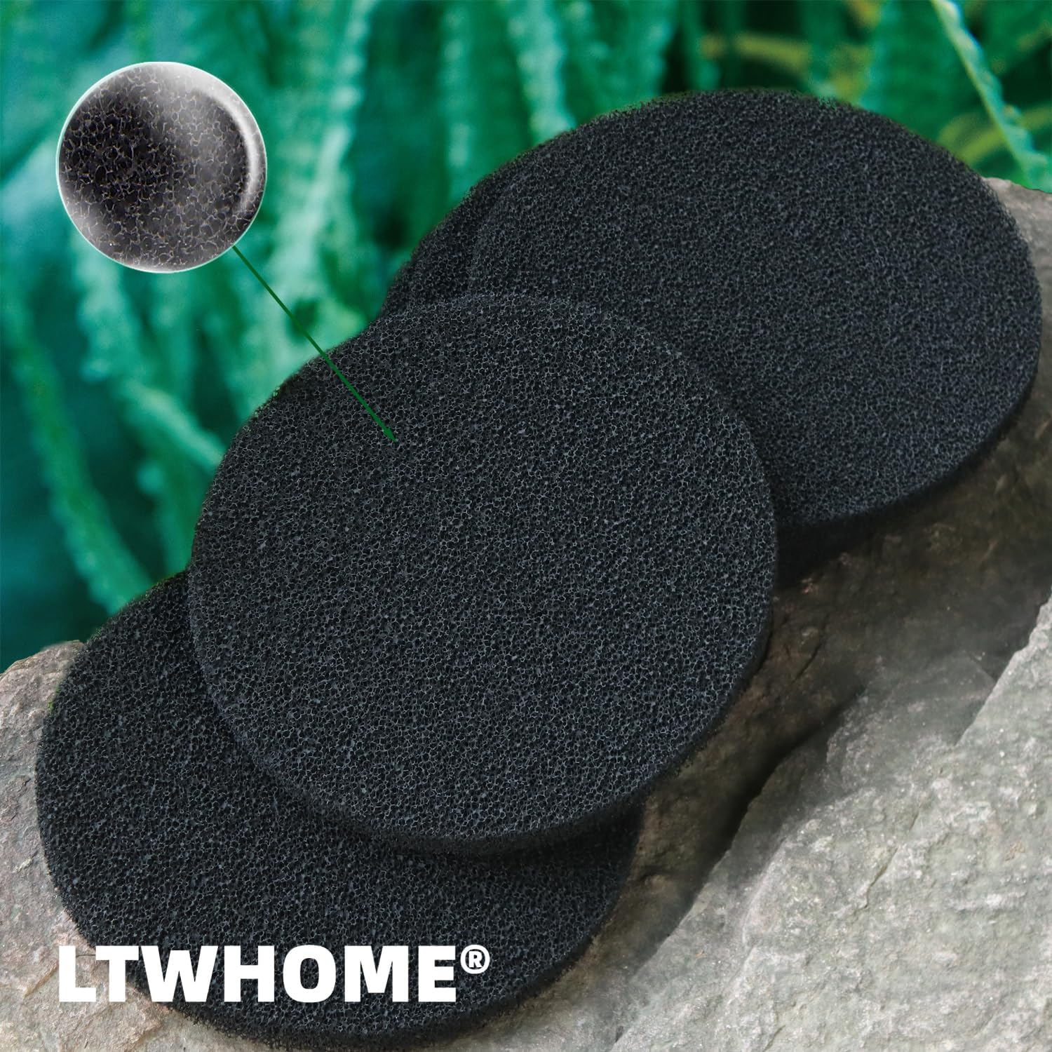 LTWHOME Activated Carbon Impregnated Filter Pads Suitable Fit for Fluval FX5 / FX6 Filters(Pack of 6) image number 3