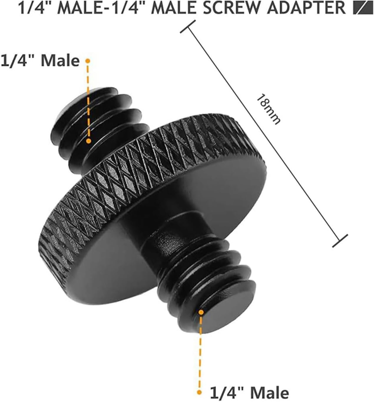 Lyfengdeam 6 Pcs 1/4 Male Threaded Tripod Adapter Double Head Stud Standard Mounting Thread Converter for Camera Tripod Mic Stand Mic Mount Light Stand DSLR Camera Shoulder Mount (Black) image number 2