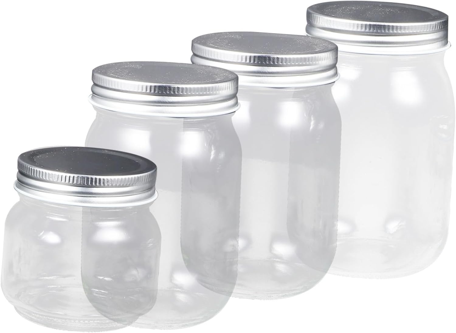 CIYODO 4Pcs Jam Jars Lids Sealing Storage Containers for Home for Preserving Spices Cookies Honey More image number 3
