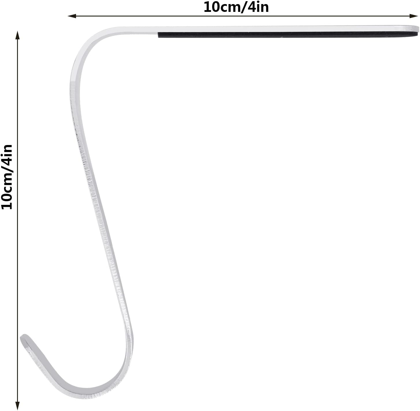 Christmas Stocking Holders Metal Stocking Hangers Non-Slip Christmas Stocking Hooks for Fireplace Mantle (Silver) - Black image number 7