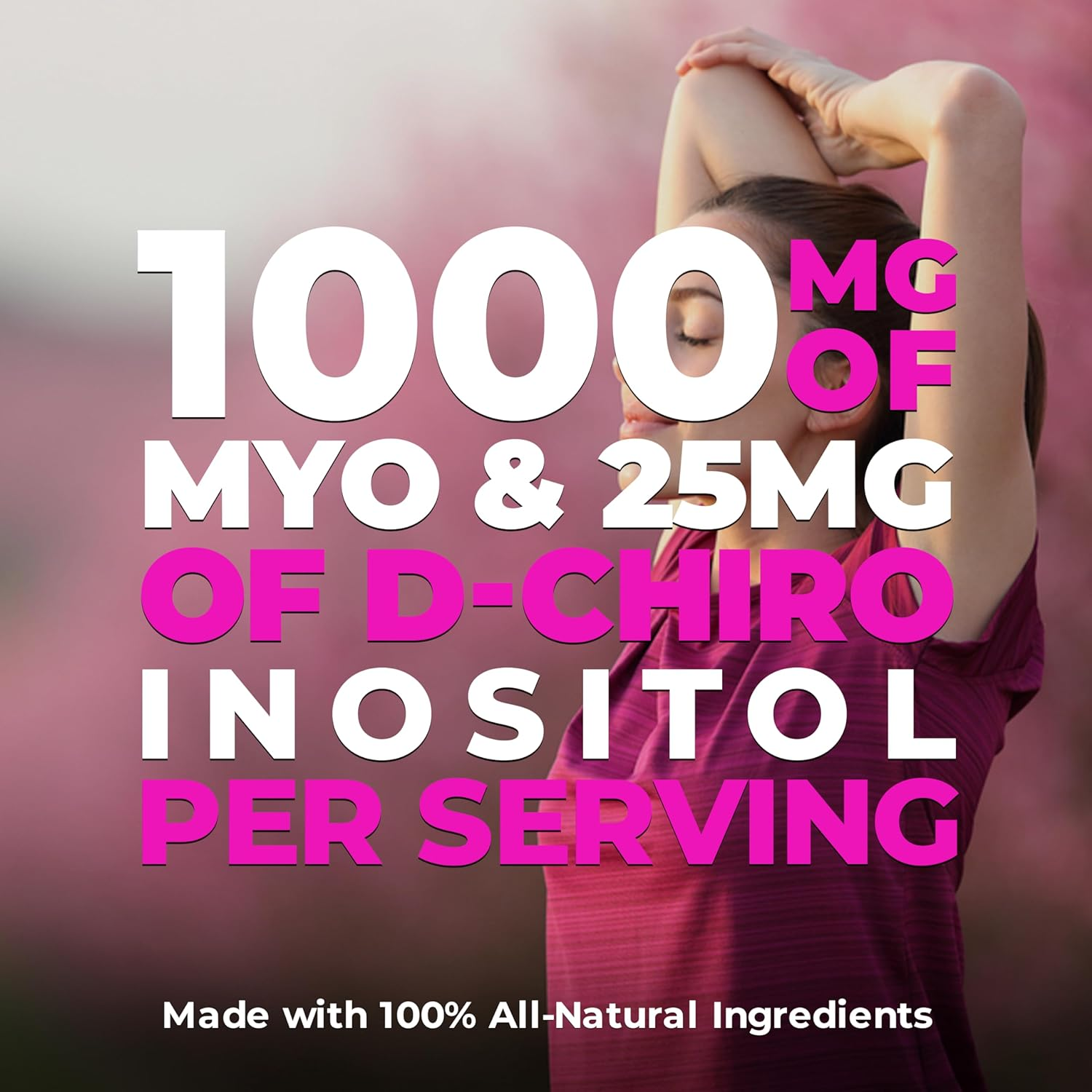 New HIGHEST POTENCY 1000Mg per Serving Myo-Inositol D-Chiro Inositol 40:1 (2 Capsules per Serving), PCOS Management, Improved Ovarian Function, Regulate Menstrual Cycle. Fast Acting, Non-Gmo, Vegan, Gluten Free. 60 Easy to Swallow Capsules. image number 4