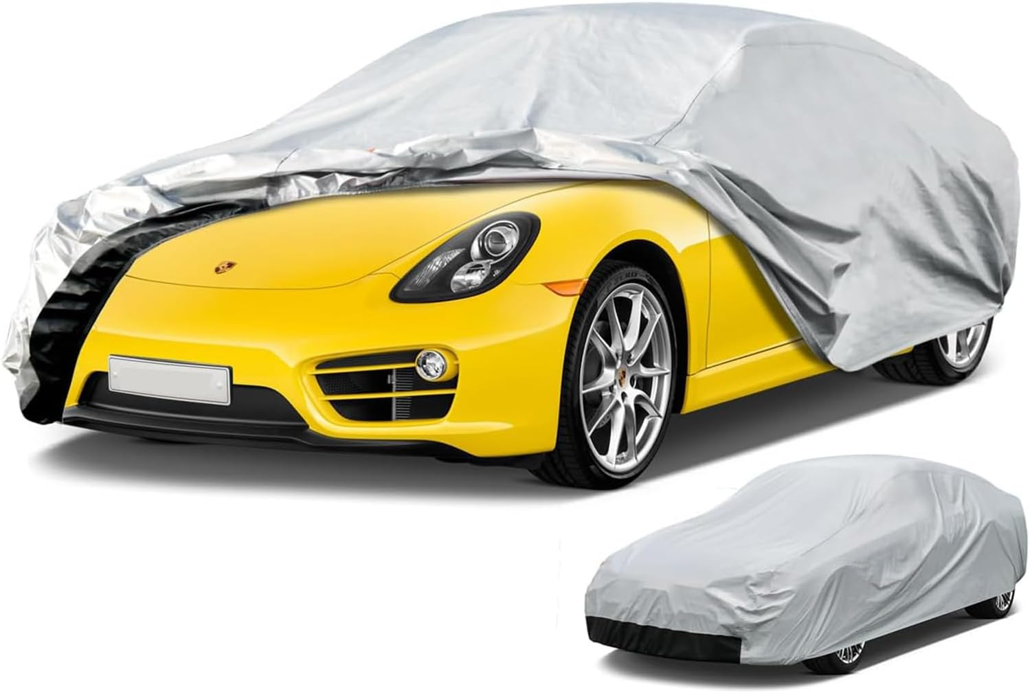 Car Cover Waterproof All Weather - PEVA Full Vehicle Covers for Automobiles - Full Exterior Covers - Winter Rain Sun SUV Sedan (M - 4.3 X 1.6 X 1.2 Meter) image number 3