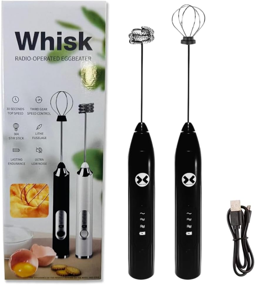 Rechargeable USB Whisk, Electric Milk Frother & Egg Beater, 3-Speed Handheld Mixer image number 1