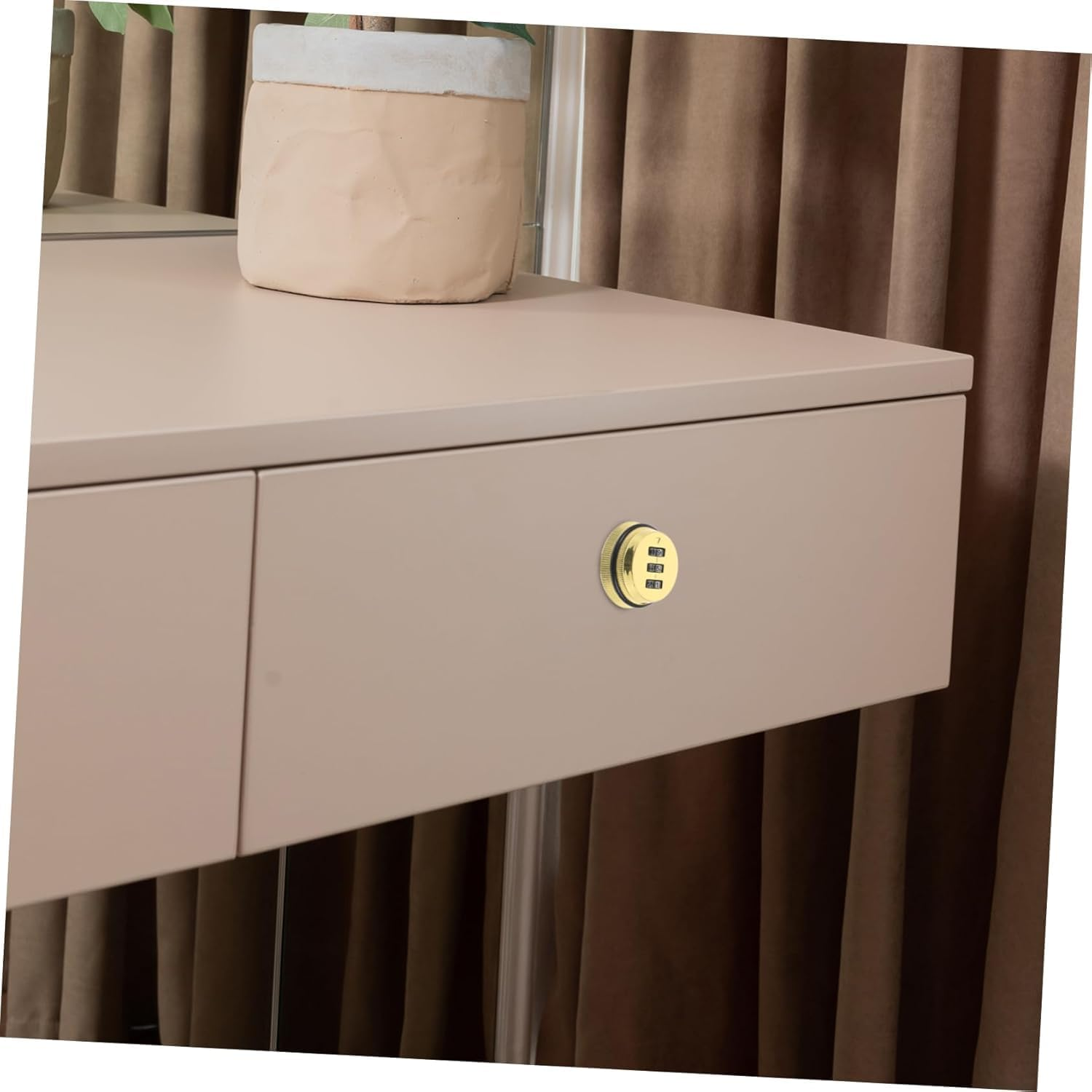 Combination Cam Lock Safety Lock, Password Lock, Used for the Security of Cabinets, Drawers, Mailbox Doors, and Furniture (1-1/8 Inches, Gold) image number 1