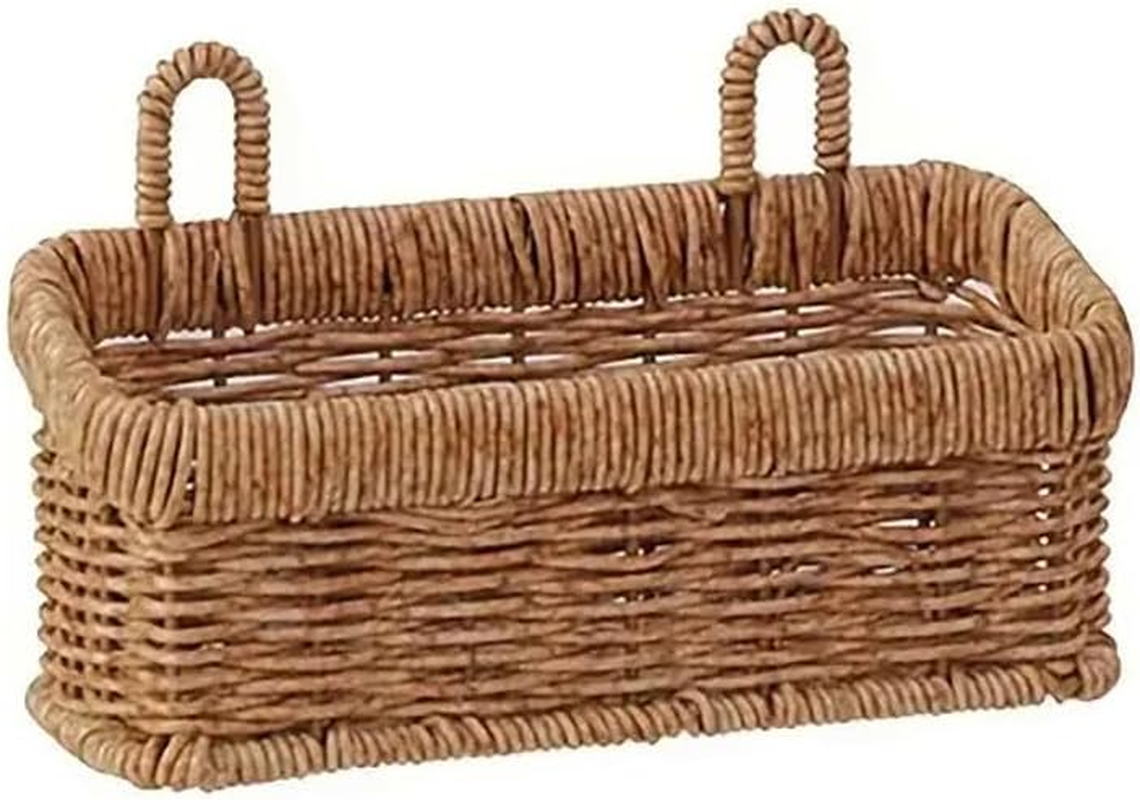 AIMALL Multi-Purpose Plastic Rattan Hanging Storage Basket, Versatile for Kitchen Garlic, Onion Storage and Living Room Decor, Sturdy Iron Frame Weave, Small/Large - No Assembly Required image number 5