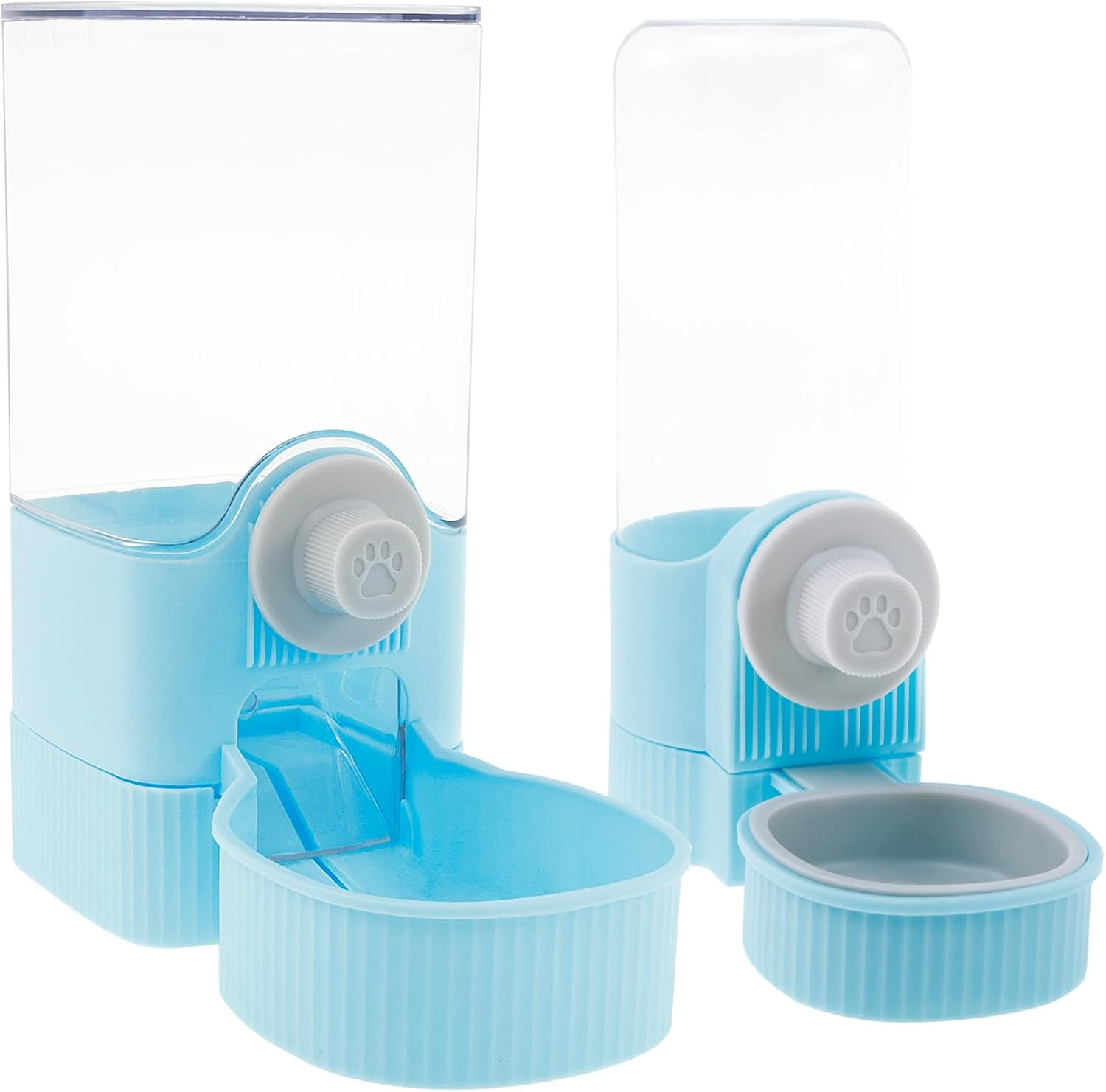 Rabbit Food Water Dispenser 520Ml Rabbit Water Dispenser 1200Ml Rabbit Food Dispenser Hanging Rabbit Water Bottle Dispenser Large Rabbit Feeder and Water Dispenser Set for Bunny Fulasun.(Style 1,Grey)