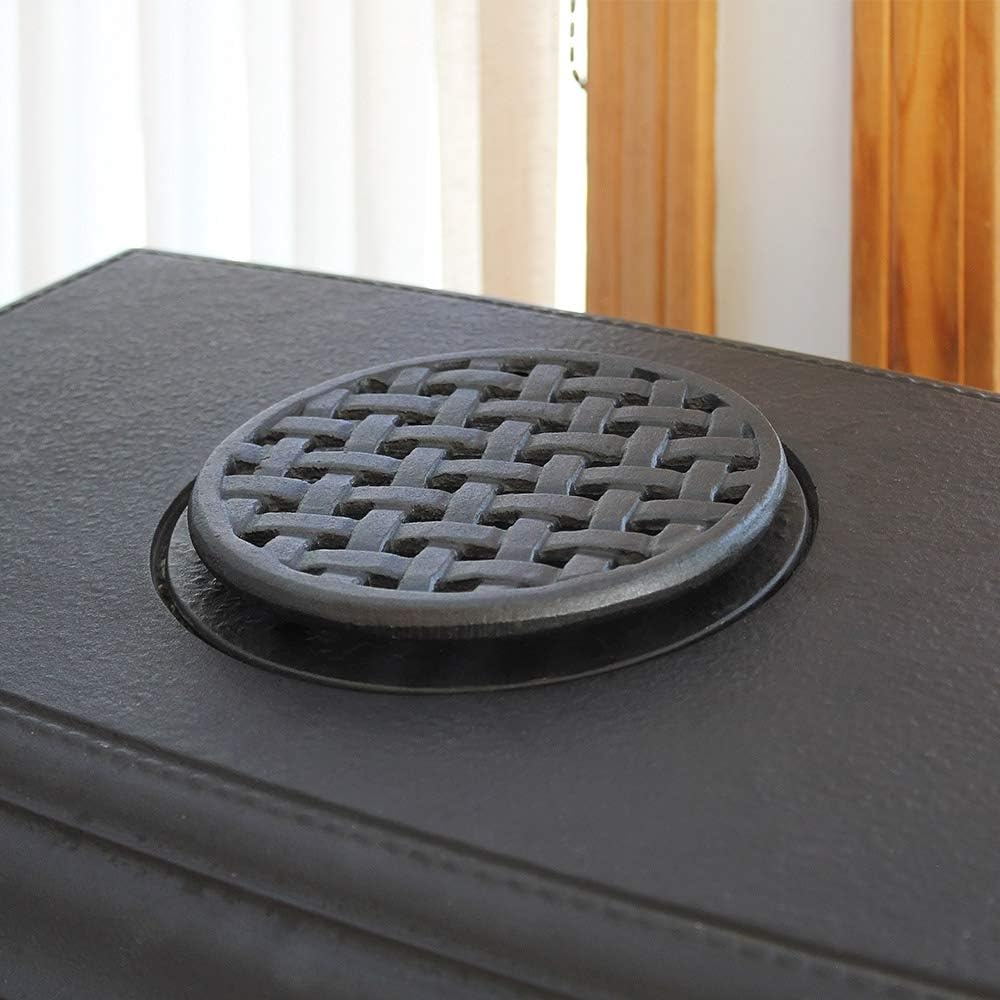 Minuteman International TWI-03 round Lattice Woodstove Tabletop Cast Iron Trivet, Black image number 3
