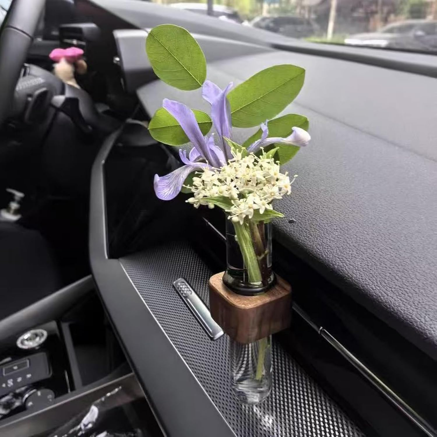 Air Vent Plant Vase | Car Flower Vase Mini Clip Plant Holder - Aesthetic Automotive Interior Wooden Decor for Women Mother Wife Girlfriend image number 6