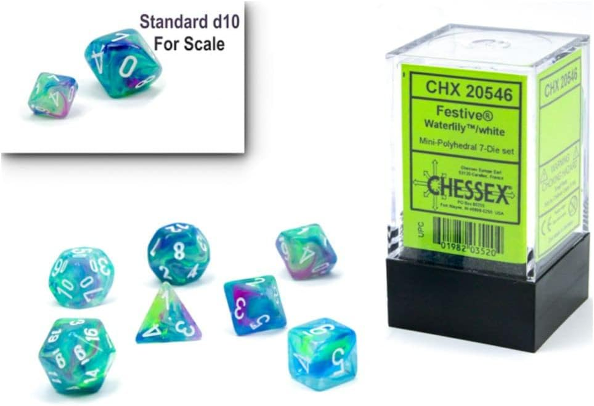 Chessex Mini Polyhedral 7D Festive Style Dice Set image number 1