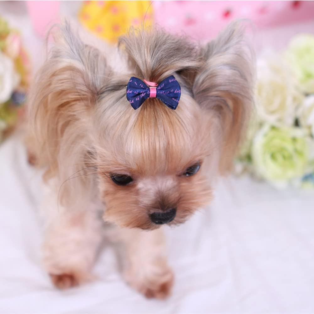 WVRLY 15Pcs Puppy Dog Hair Bow with Alligator Clips Pet Hair Bows Pet Grooming Hairpin Kitten Bow Barrettes Small Dogs Bowknot Hair Clip for Puppies Cats and Other Small Pets