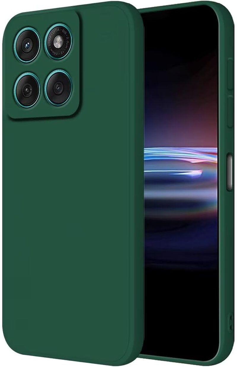 HONLEN Case for Motorola Moto Edge 60 / Edge 60 Fusion Protective Case (6.67 Inches) Liquid TPU Silicone Mobile Phone Case with Drop Protection Silicone Cover Dark Green