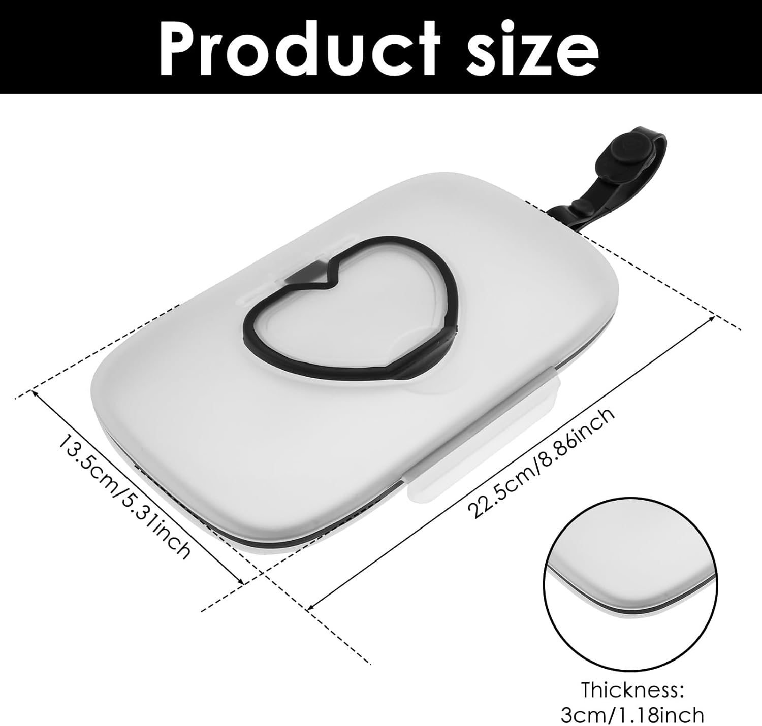 2Pcs Wipes Dispenser with Sealing Design Lids Portable Baby Wipes Holder on the Go Portable Wipes Container Reusable Wipes Case Refillable Plastic Wipe Container Box for Baby Adult Travel image number 4