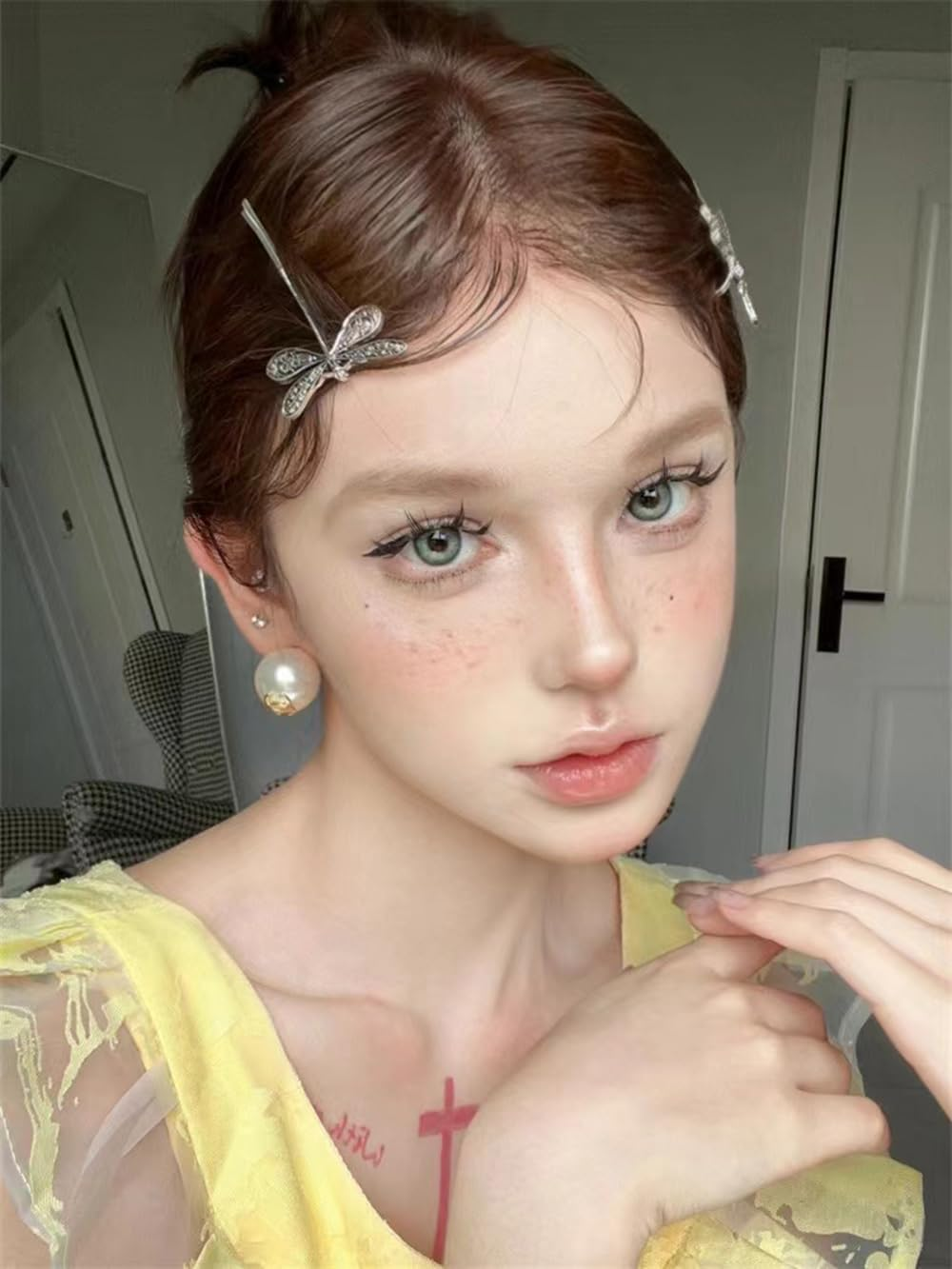 2Pcs Vintage Dragonfly Hair Clips, Silver Dragonfly Bobby Clips Antique Hair Accessories Retro Styling Hair Clip for Women Thick Long Hair Style