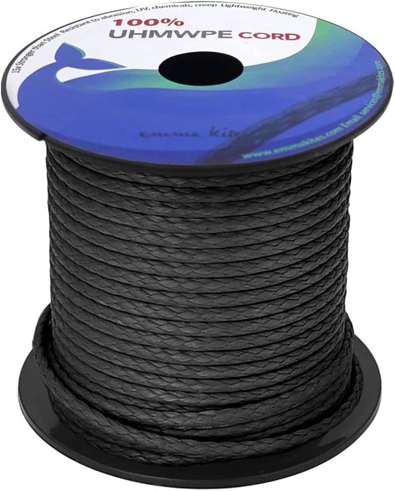 Emma Kites 200~5500Lb 100% UHMWPE Braided Polyethylene Cord Spool - Heavy Duty Low Stretch - Outdoor Utility Cord Kitesurfing String Boating Fishing Speargun Shooting Line Hammock