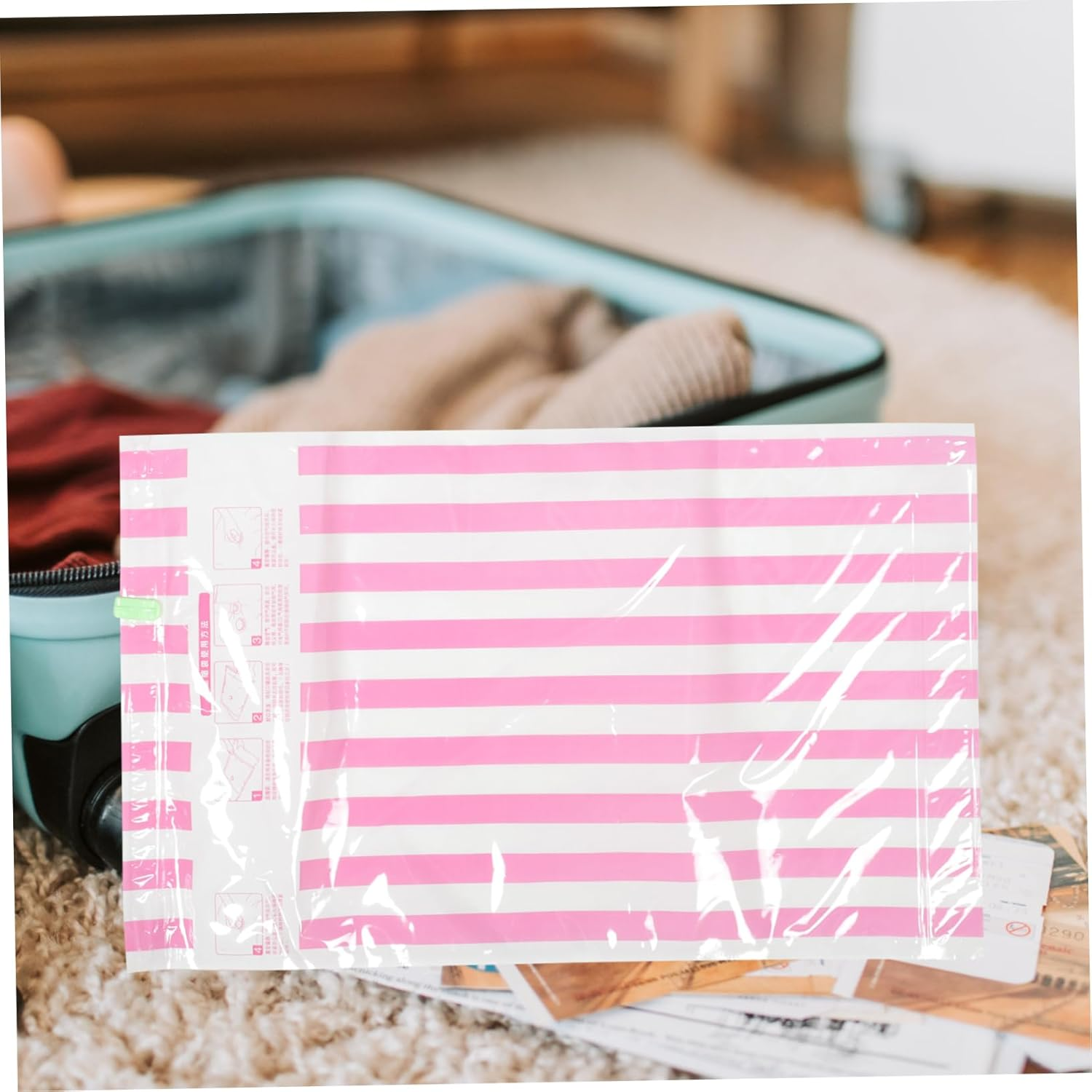 10Pcs Travel Clothes Compression Bags Hand Vacuum Sealer Bags for Packing for Travel