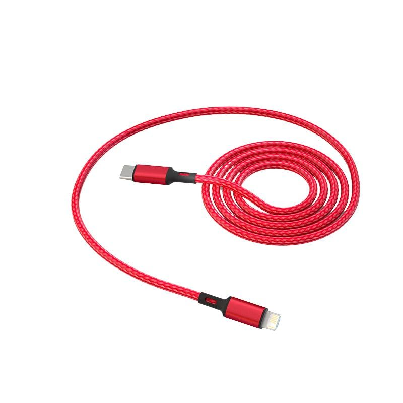 INONE Nylon USB C to Lightning Cable, USB C Iphone Charger Cable Mfi Certified USB C Iphone Charger Cord Fast Charging for Iphone 14 13 Mini Pro Max 12 Mini Pro Max 11 X XS XR 8 plus Ipad(2M Red) image number 4