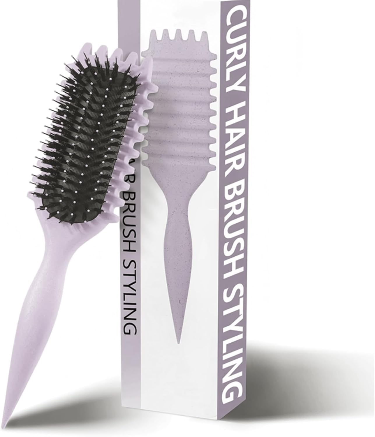 Curl Defining Brush, Curl Define Styling Brush, Hair Brush for Combing and Shaping Men'S and Women'S Curls to Reduce Pulling, Nylon Bristles, Curl Enhancing, Unisex (Pink, 24 Cm)