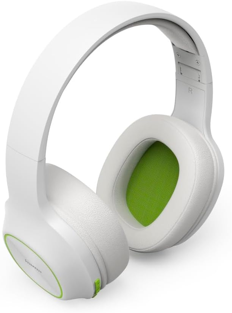 Hama Spirit Calypso II Over-Ear Wireless Headphones with 60 Hours Battery, Extra Bass, Multipoint Connection, Voice Assistant Compatibility, Foldable, White
