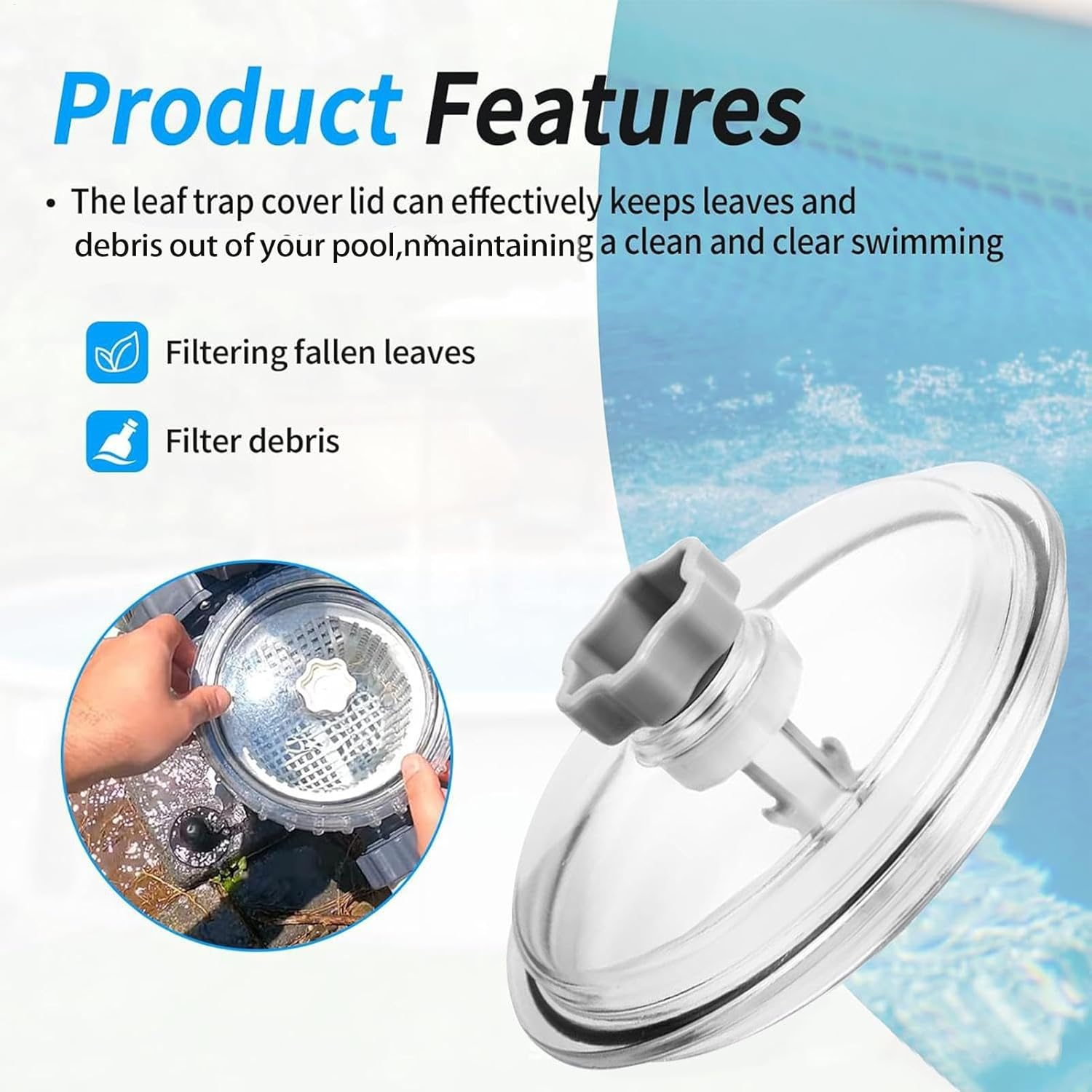 Sand Filter Replacement Parts - Filtration Leaf Trap Catcher Lid - Pool Pump Replacement Parts Not Fit for 14 and 16 Inch Filter image number 5