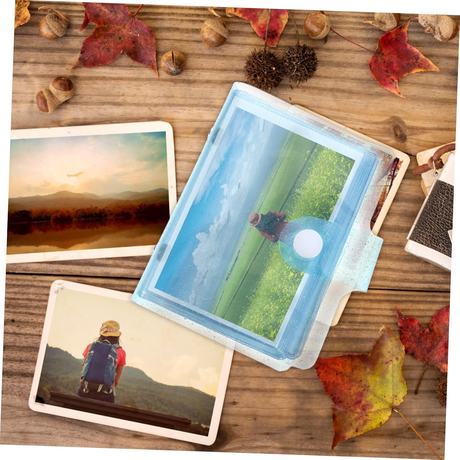 PRETYZOOM 3Pcs Mini Photo Album Book Card Binder for Postcards Diy Home Picture Holder Unique Photo Album for Collections image number 4