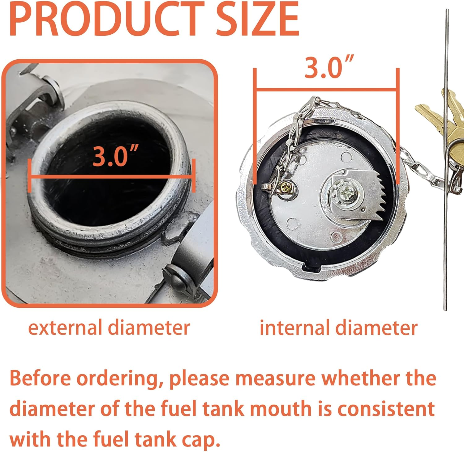 JEEFHO 2Pcs 20770691 3&Prime; Locking Fuel Cap, Truck Fuel Tank Cap Compatible with Volvo VN & VNL Heavy Duty Trucks Models, Replaces # S-23949 20511590 VOL20770691 Fuel Tank Cap (2Pcs) image number 6