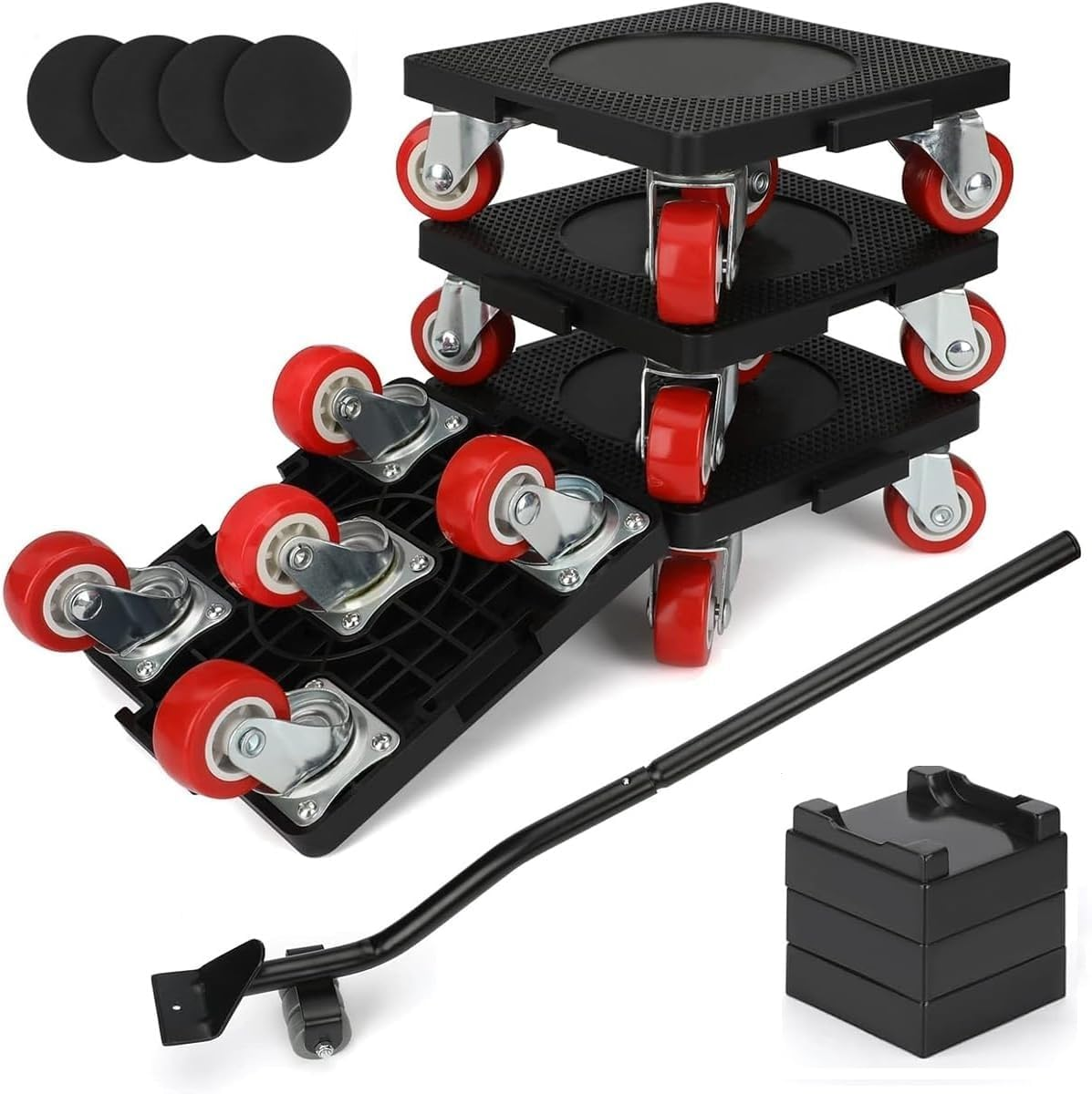 Furniture Lifter Set and Furniture Mover with 5 Wheels & Lifter Set, 360&deg; Rotation Wheels,Furniture Moving Tool, Max up for 260KG for Moving Heavy Furniture, Refrigerator, Sofa, Cabinet image number 3