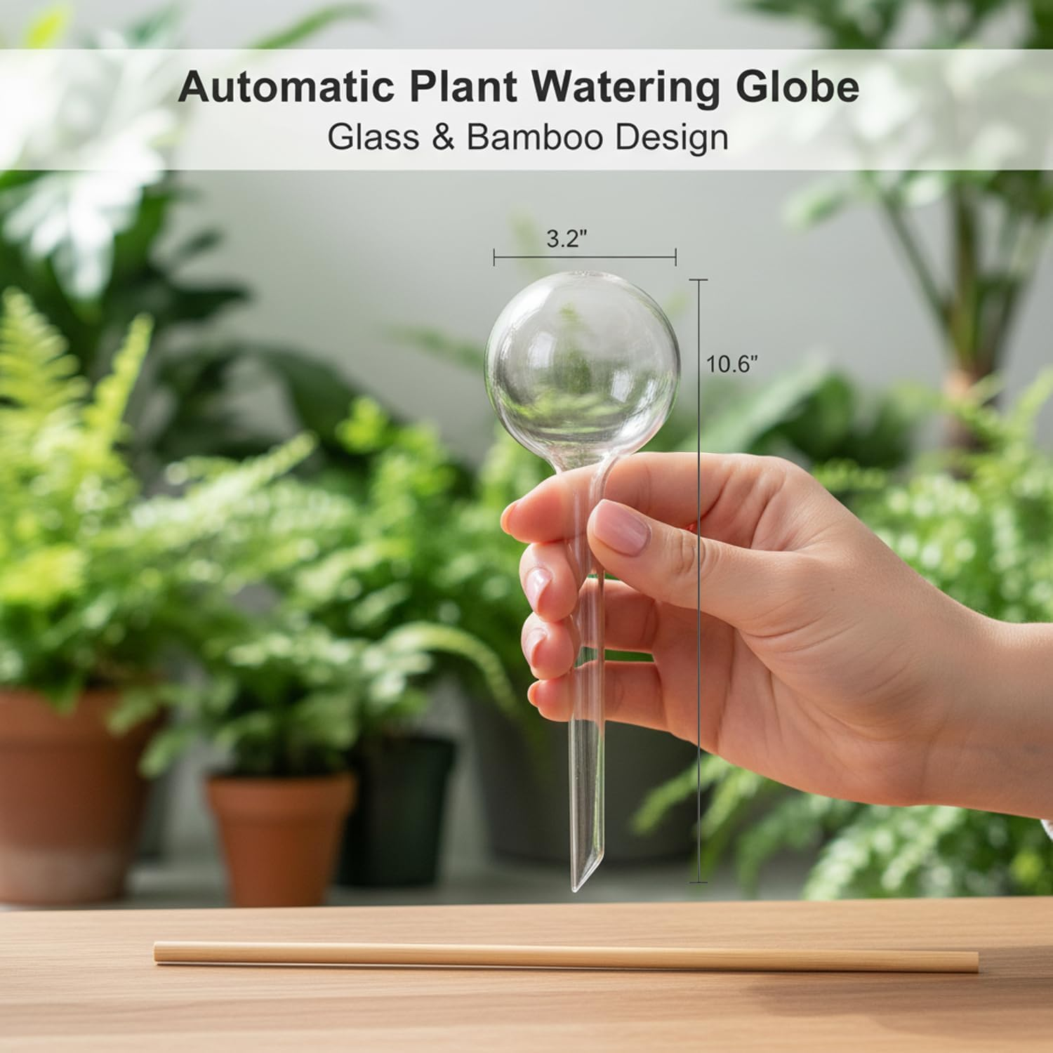 Self Watering Spike, Plant Watering Spike, Indoor & Outdoor Use, Set of 4, Compatible with Medium & Large Plants, Ruibex image number 1